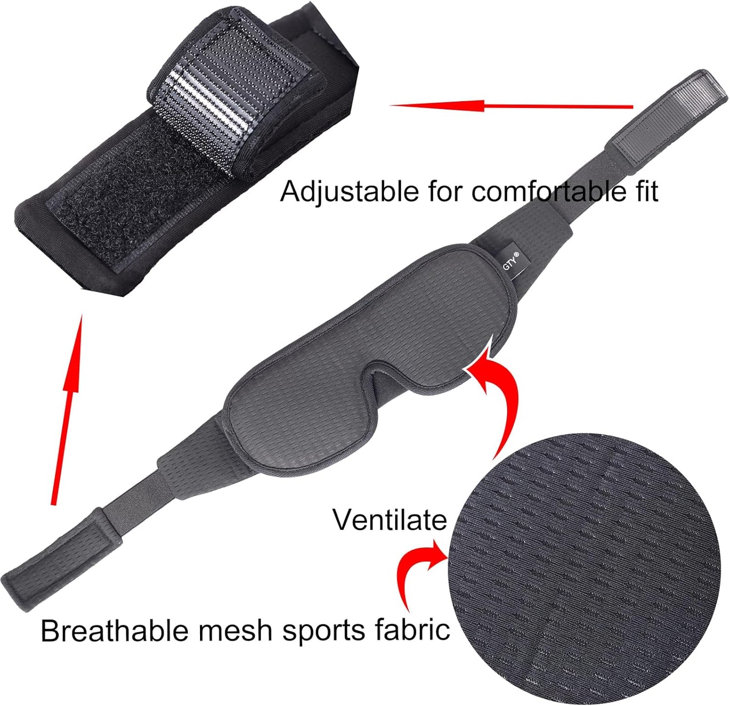 Sleep Mask for Men and Women 3D Contoured Eye Mask Patented Adjustable Light Blocking Night Mask for Sleeping (Black)