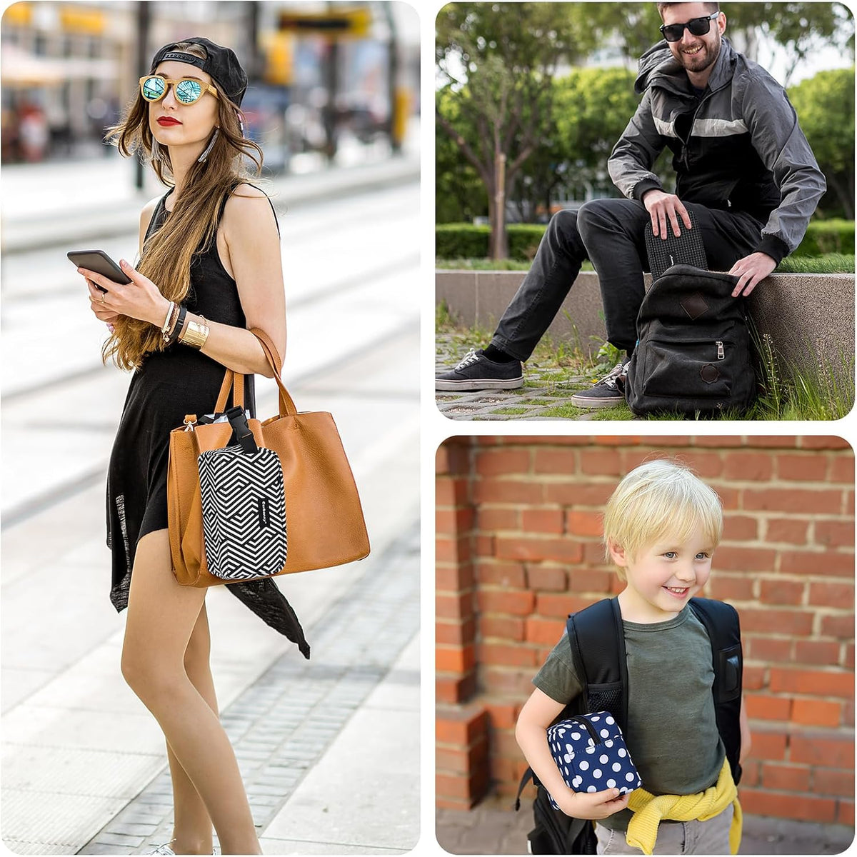 Freezable Lunch Bag,Freezable Snack Bag,Mini Cooler Bag for Travel/Work/School,Small Insulated Bag,Small Cooler Lunch Box with Ice Packs,Insulated Snack Bag,Freezable Snack Box with Handle Buckle