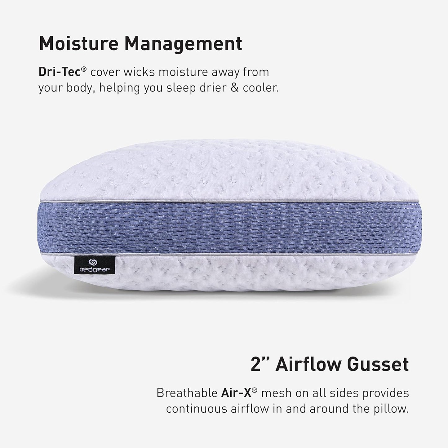 Bedgear Balance Cuddle Curve Performance Pillow - Size 3.0 - Moisture-Wicking Pillow for Side Sleepers - Medium Firmness Bed Pillow- Hypoallergenic, Washable Removable Cover - 20" W x 26" L x 6.5" H