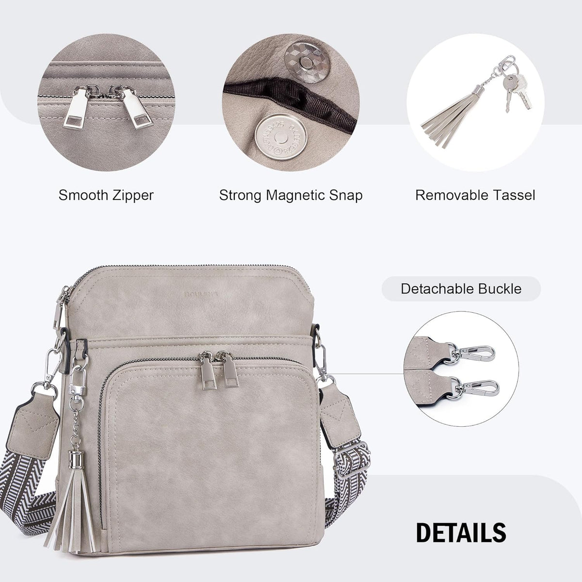 Crossbody Purse for Women,Lightweight Medium Crossbody Bag Soft Leather Women's Shoulder Handbags with Tassel