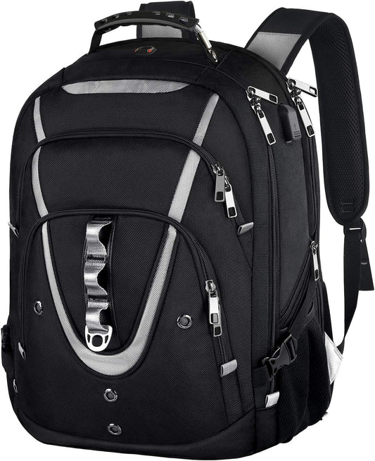 17 inch Laptop Backpack, Large Travel Backpack for Men Airline Approved with USB Charging Port and TSA Friendly, RFID Anti Theft Water Resistant Bookbag Fit for College High School Students Weekender