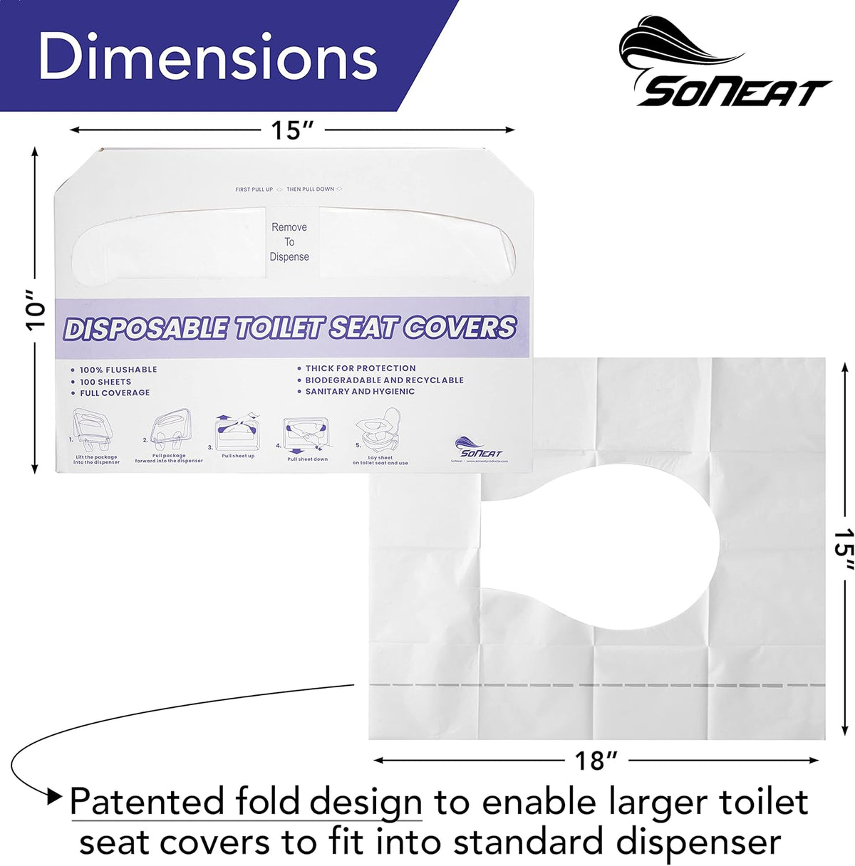 Disposable Toilet Seat Cover - 200 Sheets of XL Half Fold Flushable Toilet Seat Covers for Commercial, Public Facilities and Potty Training, Premium Toilet Paper Cover, Regular (2 Pack)