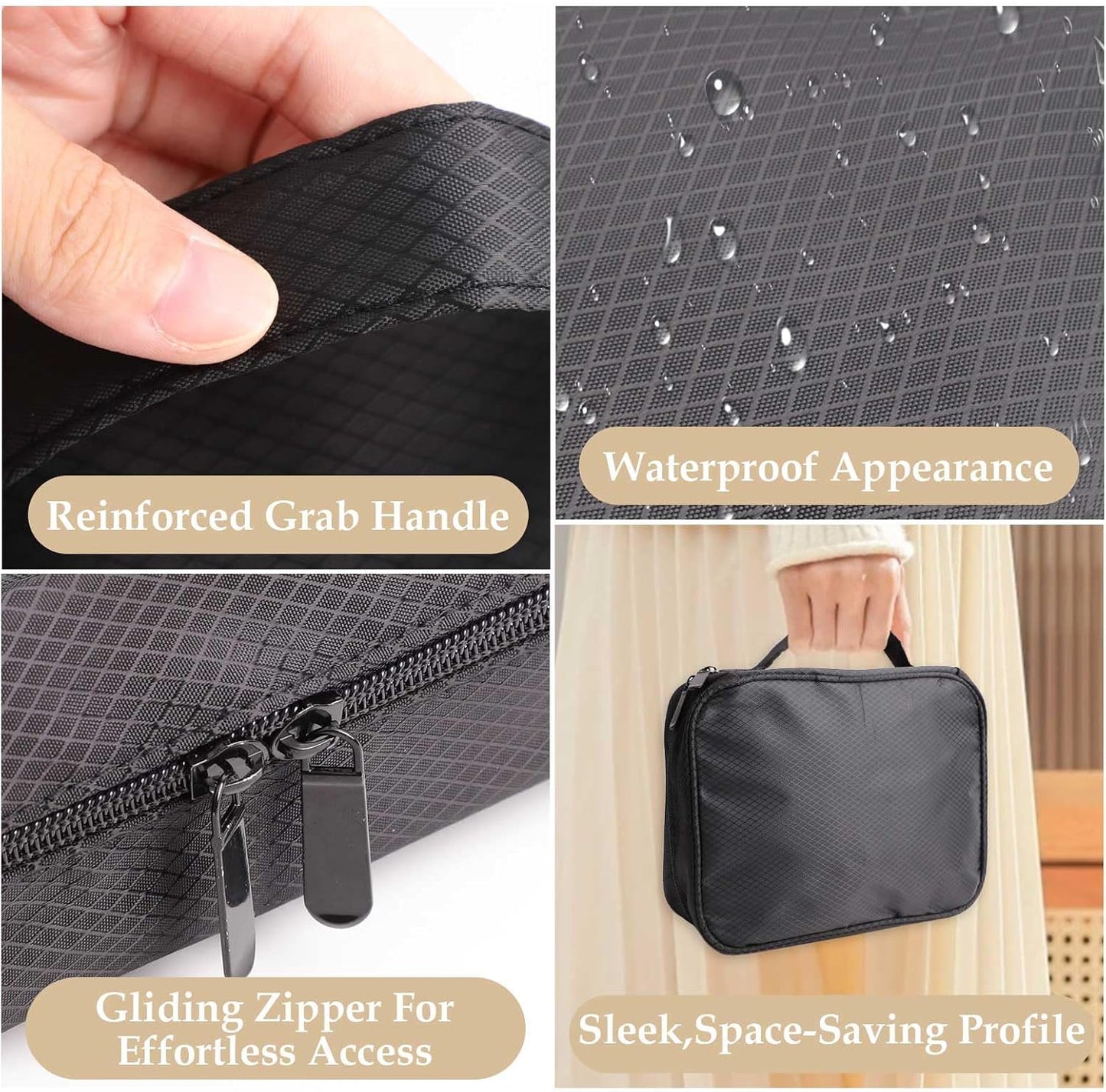 Travel Jewelry Case Organizer for Women, Jewelry Binder with 6 Clear Zipper Pouches