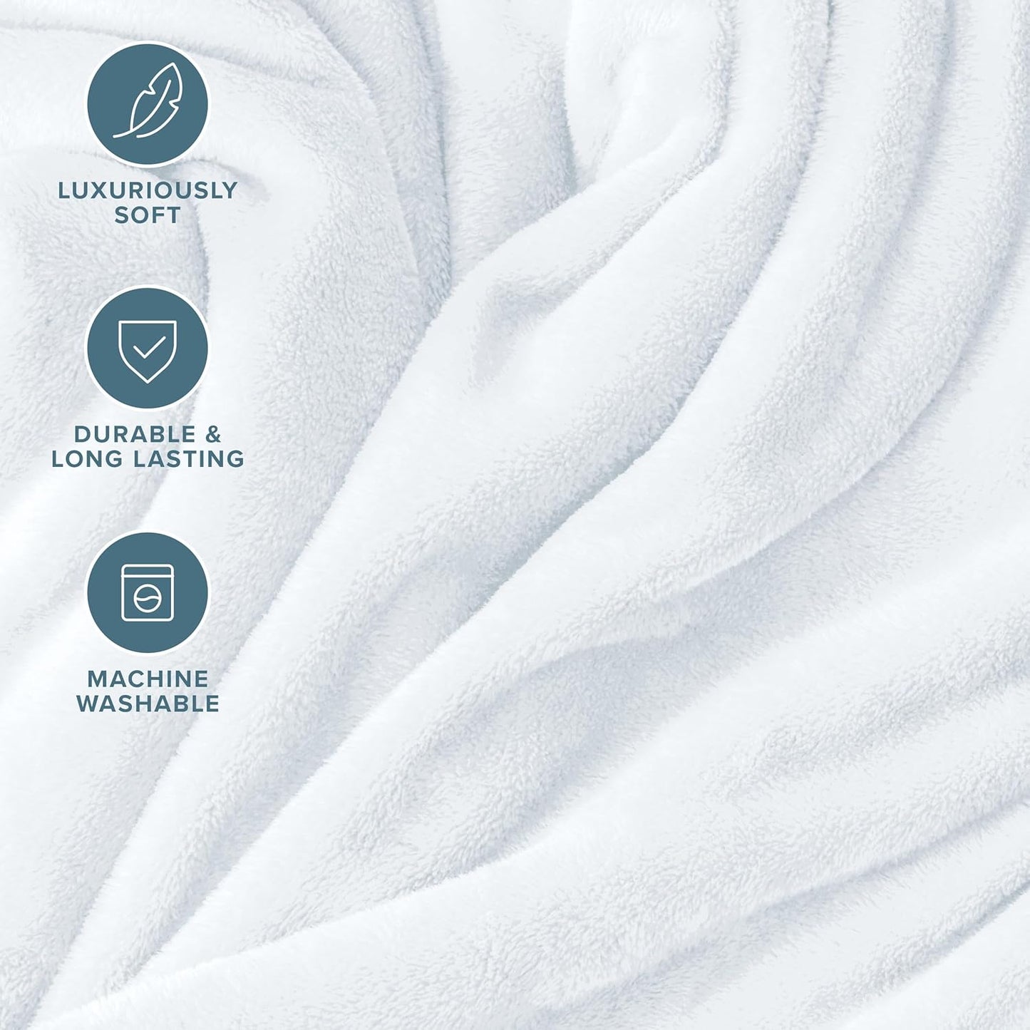 Bare Home Fleece Blanket - Throw Extra Long - Ultra-Soft Lightweight for Bed, Sofa, and Couch - Luxury Microplush - Cozy Warm Blanket (Throw XL, White)