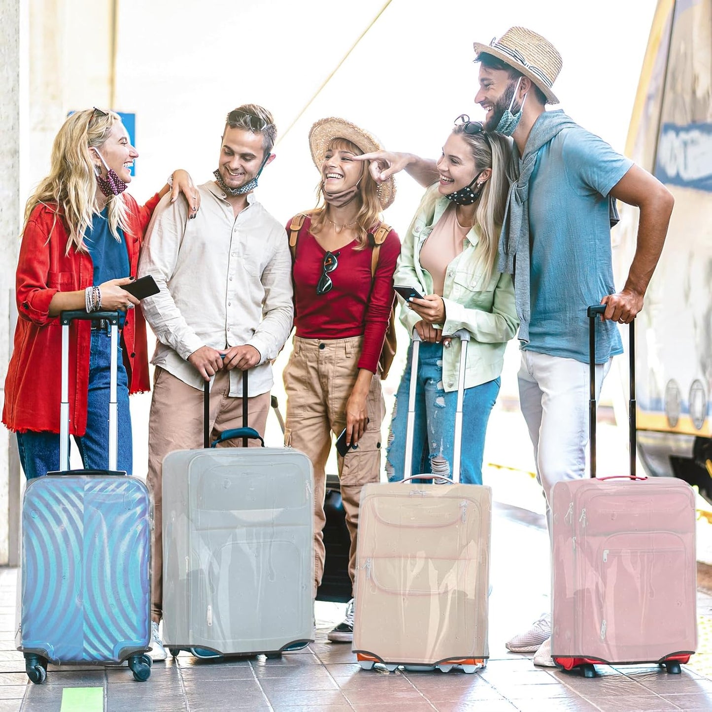Clear Luggage Cover for 30 inch Suitcase Tsa Approved Thicken PVC Plastic Suitcase Protector Cover for Baggage Travel Waterproof.