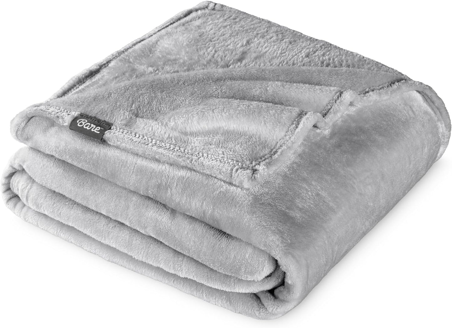Bare Home Fleece Blanket - King Size - Ultra-Soft Lightweight for Bed, Sofa, and Couch - Luxury Microplush - Cozy Warm Blanket (King, Light Grey)