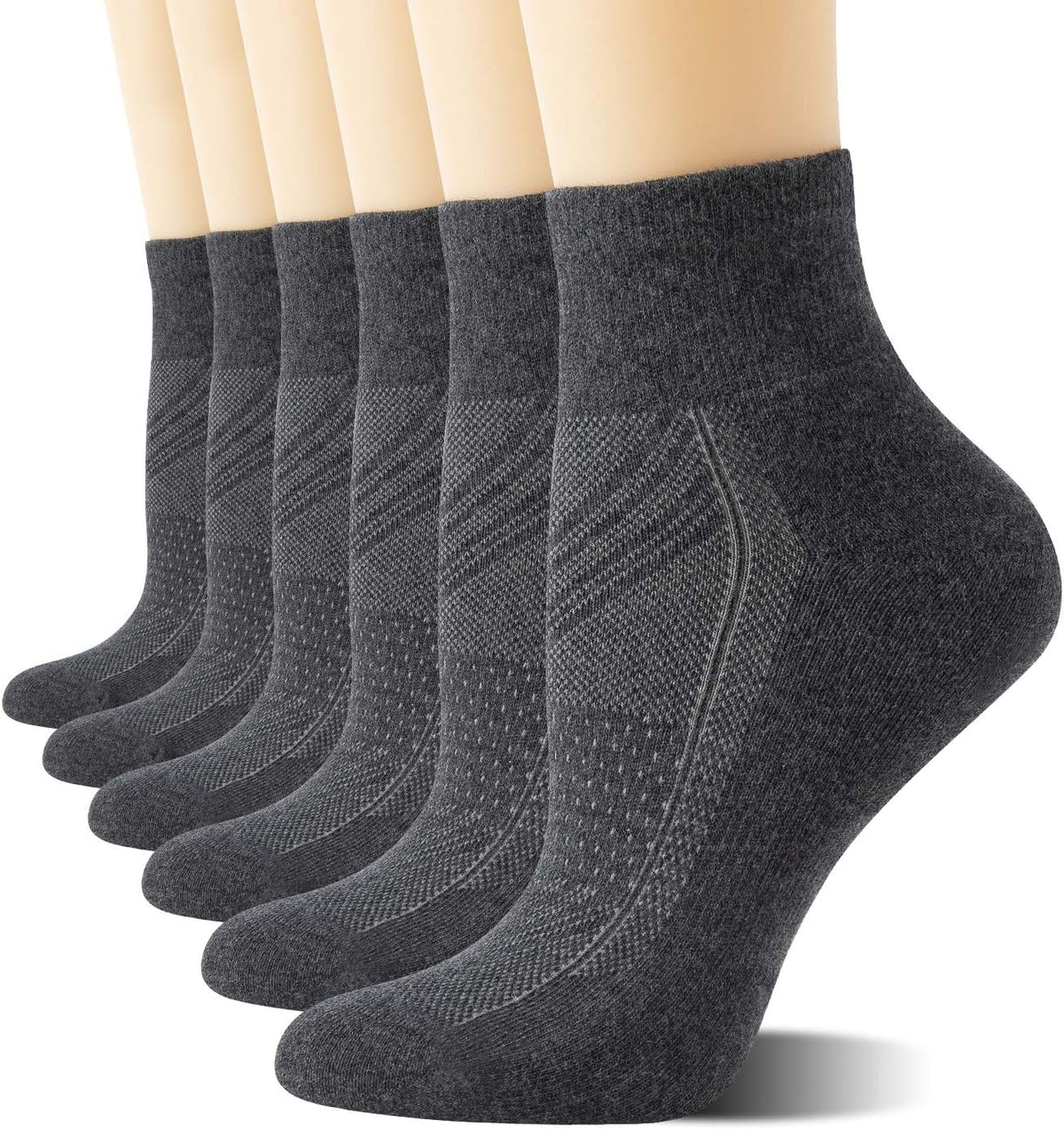 CS CELERSPORT 6 Pairs Women's Running Ankle Socks Athletic Sport Socks Cushioned