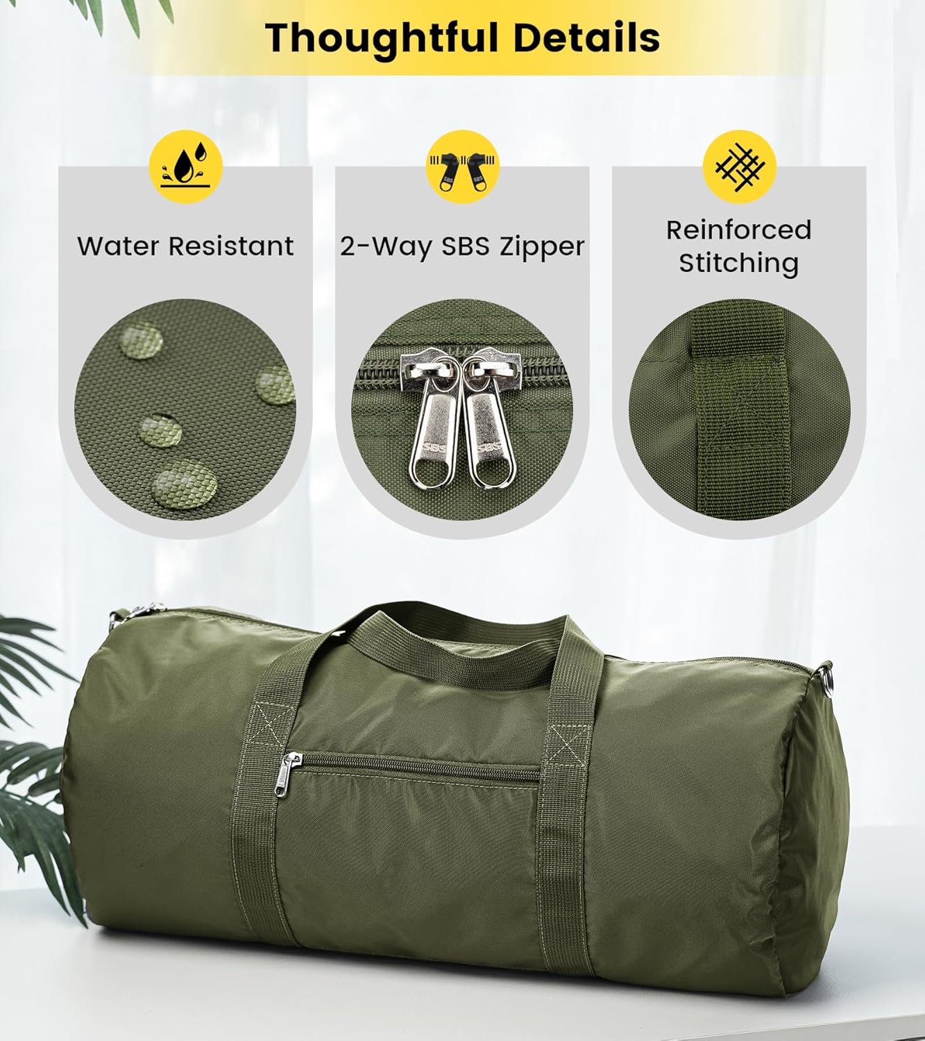 Vorspack Duffel Bag 20-24-28 Inches Foldable Gym Bag for Men Women Duffle Bag Lightweight with Inner Pocket for Travel Sports