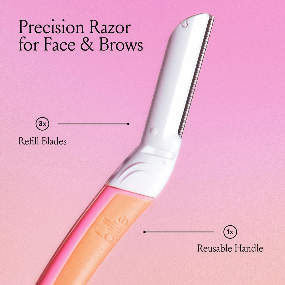 Billie Women's Razor Kit with 5 Blades + Dermaplane Starter Kit with 3 Refill Blades for Facial Hair Removal