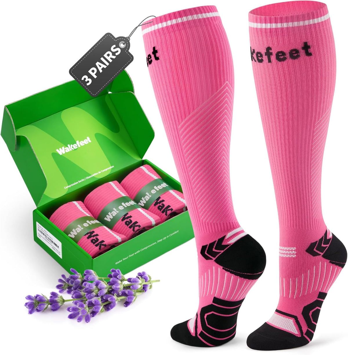 Compression Socks for Women Men 3 Pairs, Compression Stockings, Fragrance Flight Socks for Travelling Sitting