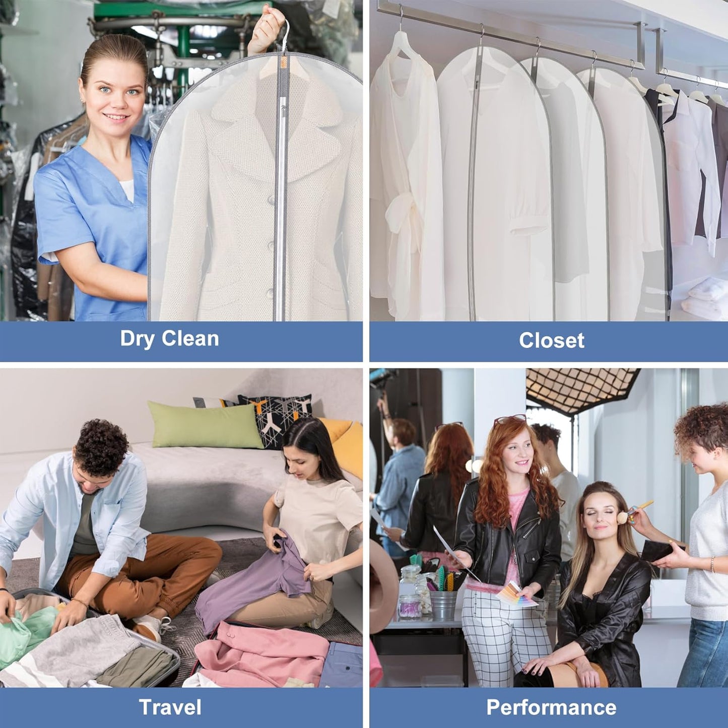 Vacuum Storage Bags, Compression Space Saver Vacuum Seal Bags for Clothing Travel Luggage Comforters Blankets Pillows Bedding (Transparent, 12 Pack)