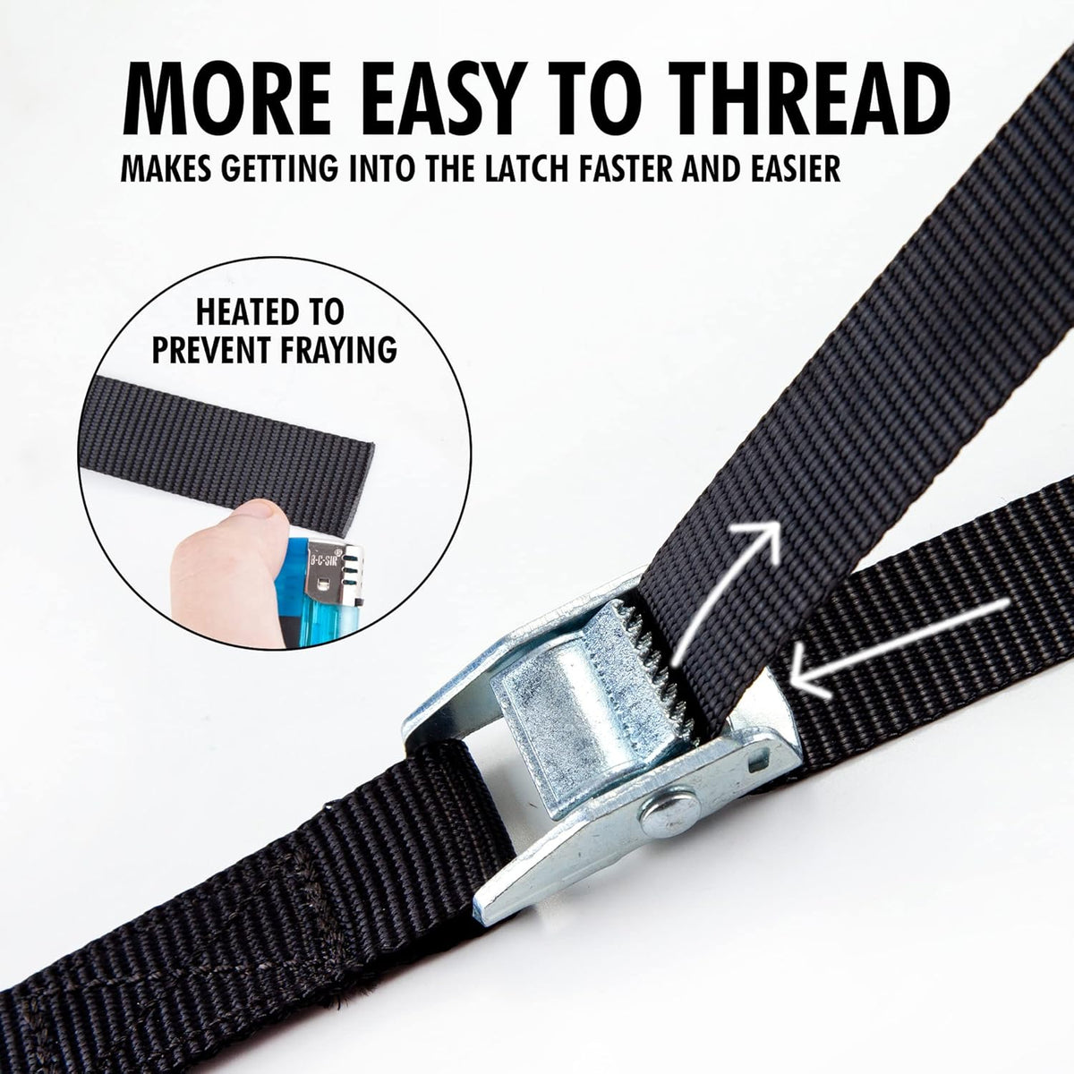 Cartman 1" x 12' Lashing Straps Cargo Tie-Down Strap Up to 600lbs, 16pk in Carry Bag, Black