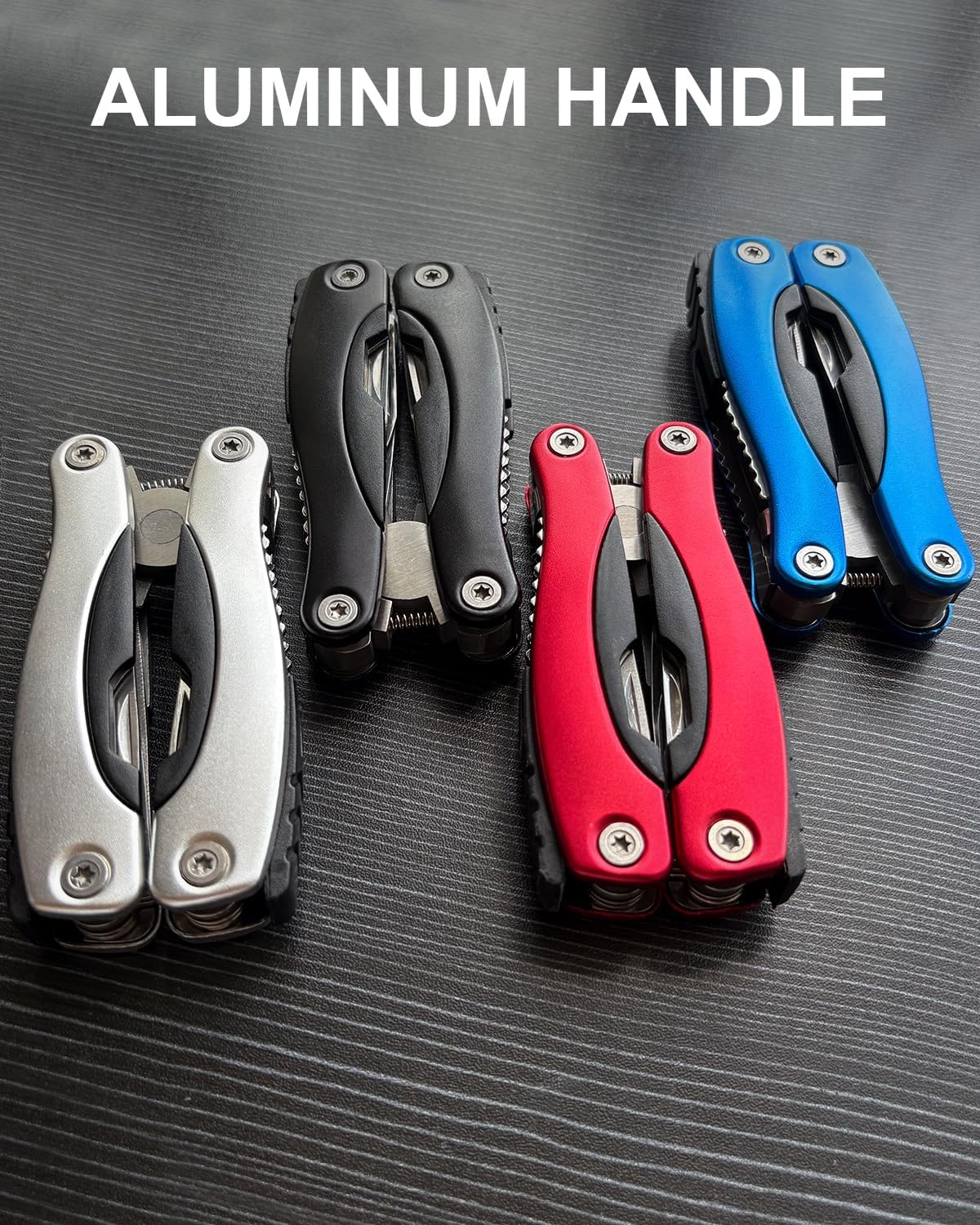 UNOONE 11-in-1 Multitool Pliers - Stainless Steel Pocket Knife with Pliers, Screwdriver & Bottle Opener - Aluminum Handle EDC Knives for Survival, Camping, Hunting, Hiking - Gift for Men Women (Blue)