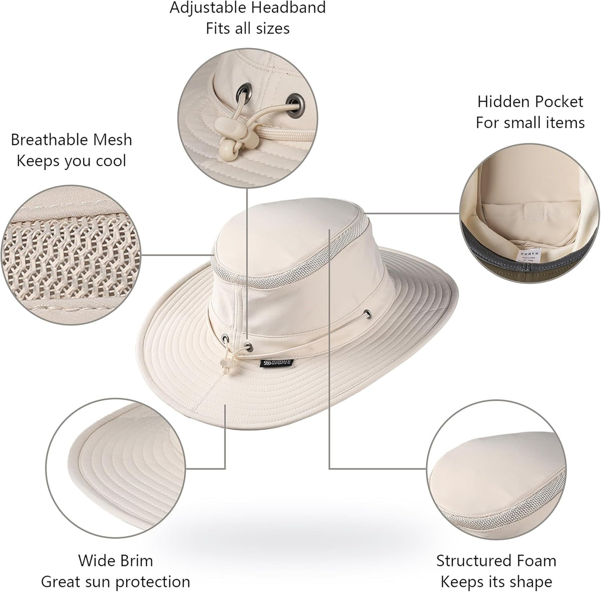 Cimarron Wide Brim Safari Sun Hat for Women & Men – UPF 50+ Outdoor Fishing Hat | Hiking, Running Travel Sun Protection Hat
