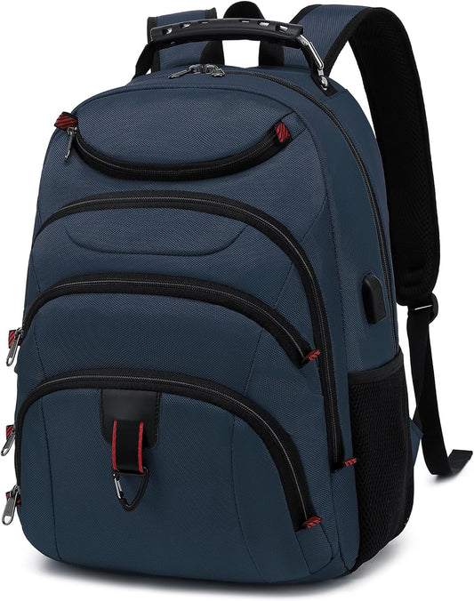 Boavan Laptop Backpack for men, 15.6 inch Laptop Bag with USB Port, Waterproof Travel Work Backpack Purse, Anti-Theft Teacher Nurse Doctor Casual Bookbags Office Business backpack，Classic Navy