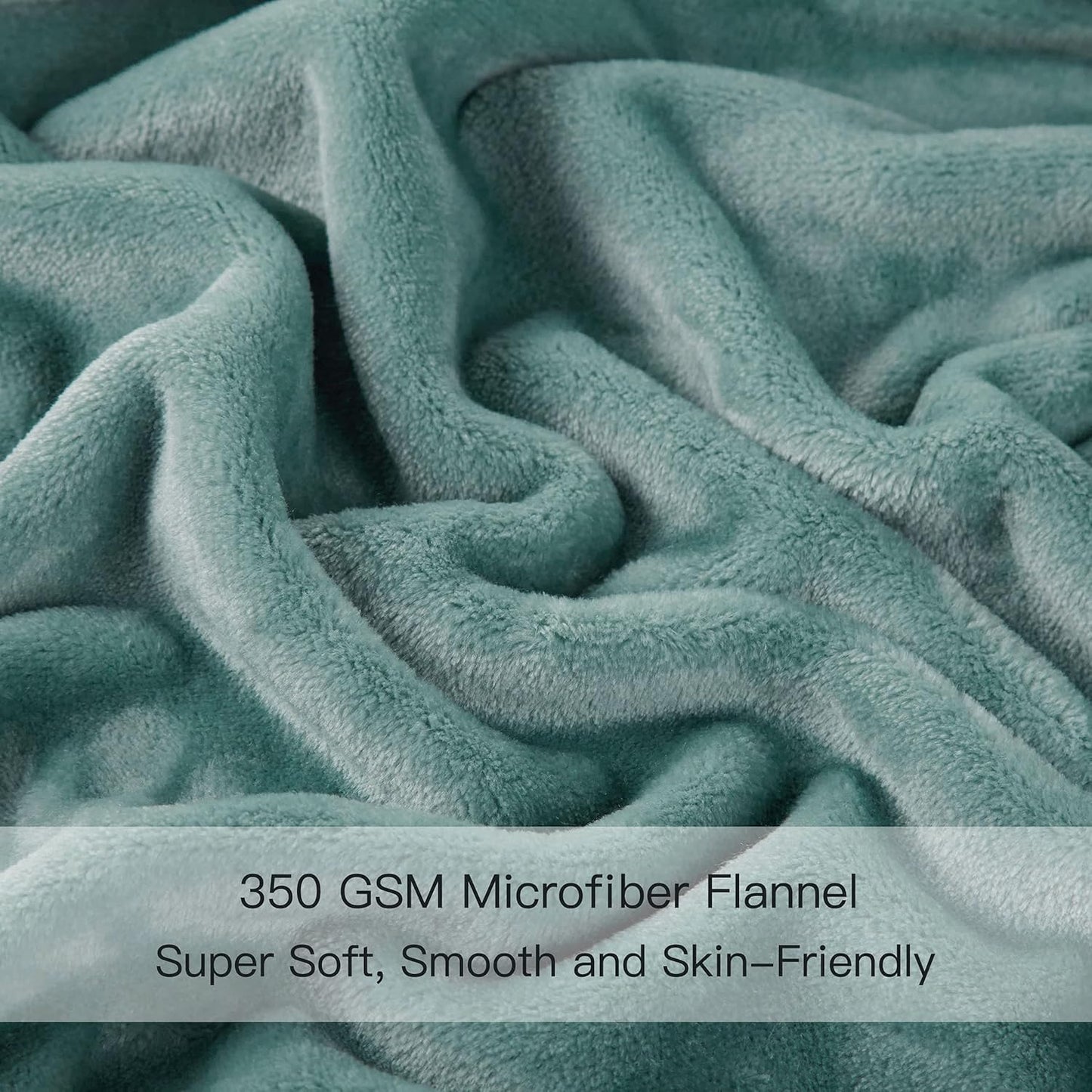 Surii Home Luxury Microfiber Flannel Blanket, Super Soft, Warm, Cozy, Fluffy, and Breathable, Perfect Throws for Bed, Couch, Sofa, for All Season Use. 350GSM Twin Size 60x80 Inches(Turquoise Blue)