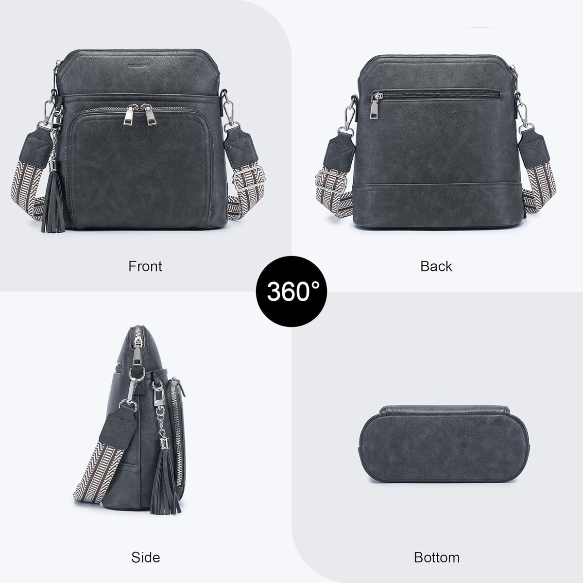 Crossbody Purse for Women,Lightweight Medium Crossbody Bag Soft Leather Women's Shoulder Handbags with Tassel