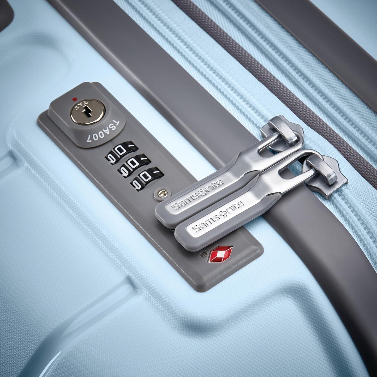 Samsonite Freeform 24-Inch Medium Luggage with Dual 360° Spinner Wheels - Checked Suitcase - TSA Lock, Airline-Approved - Durable Polypropylene Expandable Hardshell for Lightweight Travel - Sky Blue