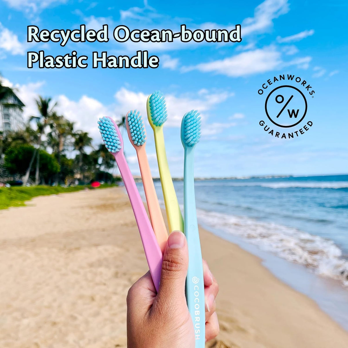Cocofloss Cocobrush, Ultra-Soft Manual Toothbrush, Dentist-Designed, Gentle on Gums, Made from Recycled Plastic, Orange Zest