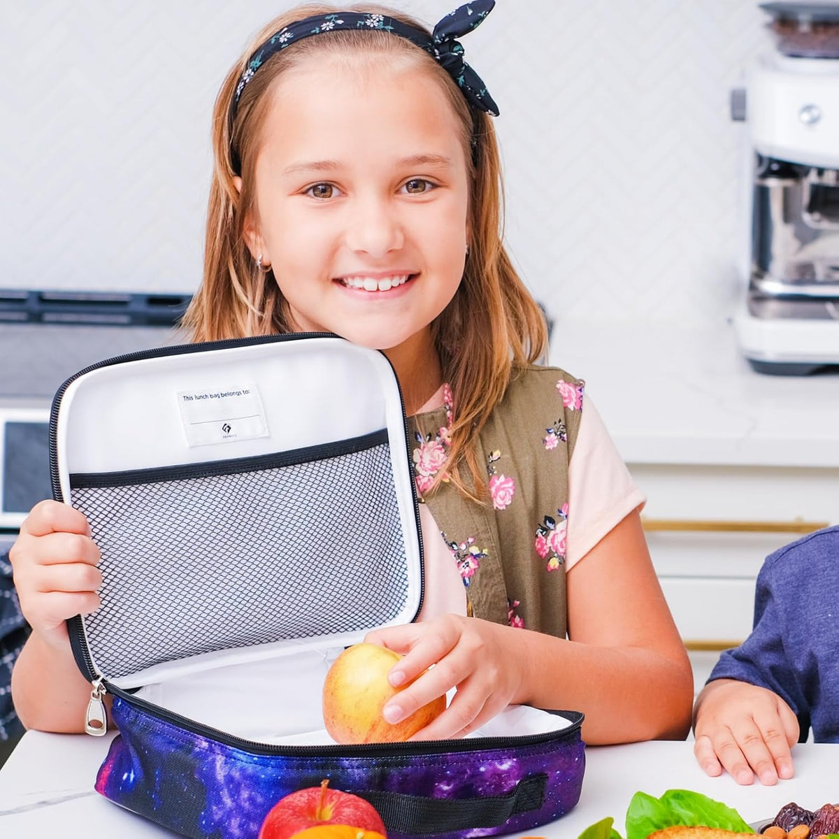 Fenrici Robotic Kids Lunch Box for Boys, Girls Insulated Lunch Bag, Soft Sided Compartments, Spacious, BPA Free, Food Safe, 10.8in x 9.2in x 3.8in (Mars Ingenuity Rover, Space Limited Edition)