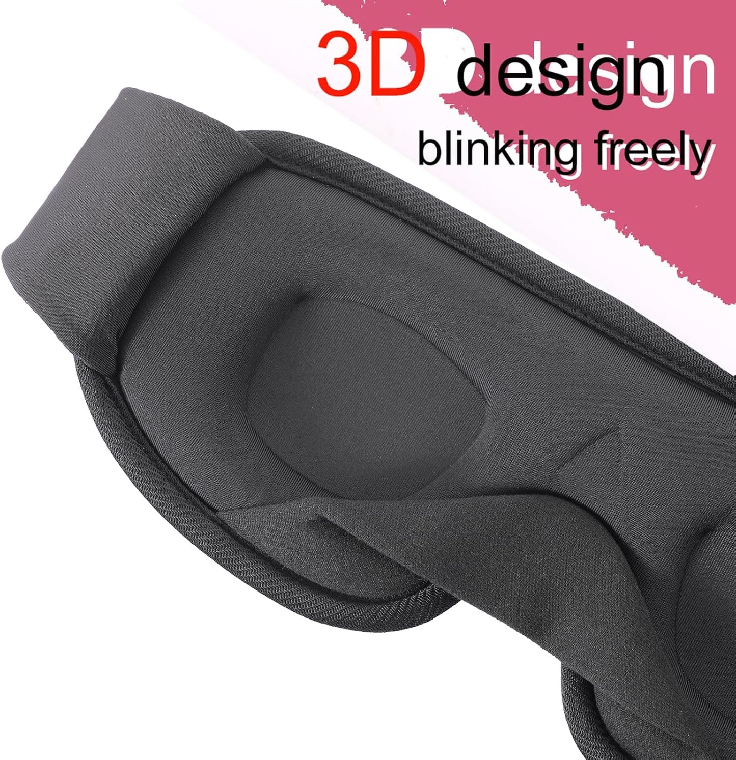 Sleep Mask for Men and Women 3D Contoured Eye Mask Patented Adjustable Light Blocking Night Mask for Sleeping (Blue)