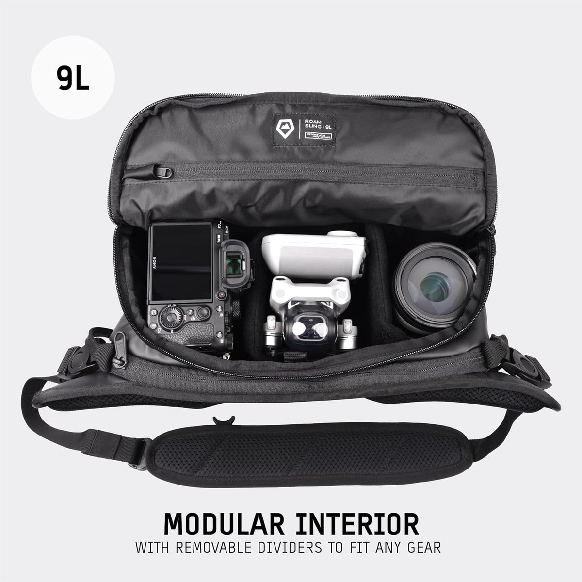 WANDRD ROGUE V1 9L Sling: Compact Camera Sling and Crossbody Bag with Fast Access, 3-Way Carry– Lightweight Everyday Bag Great for Travel, Photography, and Daily Use (Black)