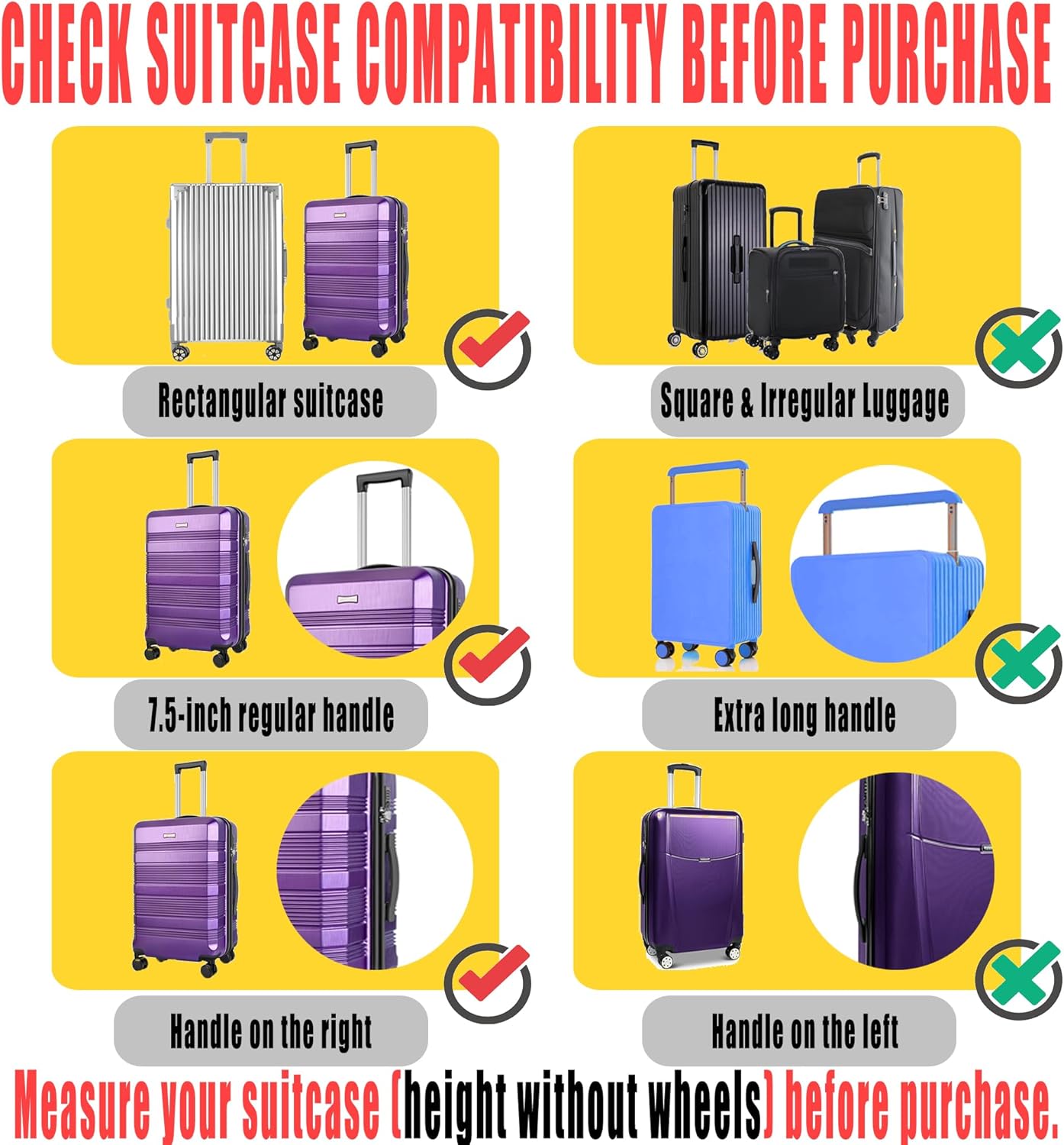 20 Inch Clear PVC Luggage Cover, 0.2mm Thick Lightweight Waterproof, Dustproof, Anti-Scratch Suitcase Cover, Luggage Covers for Suitcase TSA Approved, Fits 19"-20" Wheeled Luggage