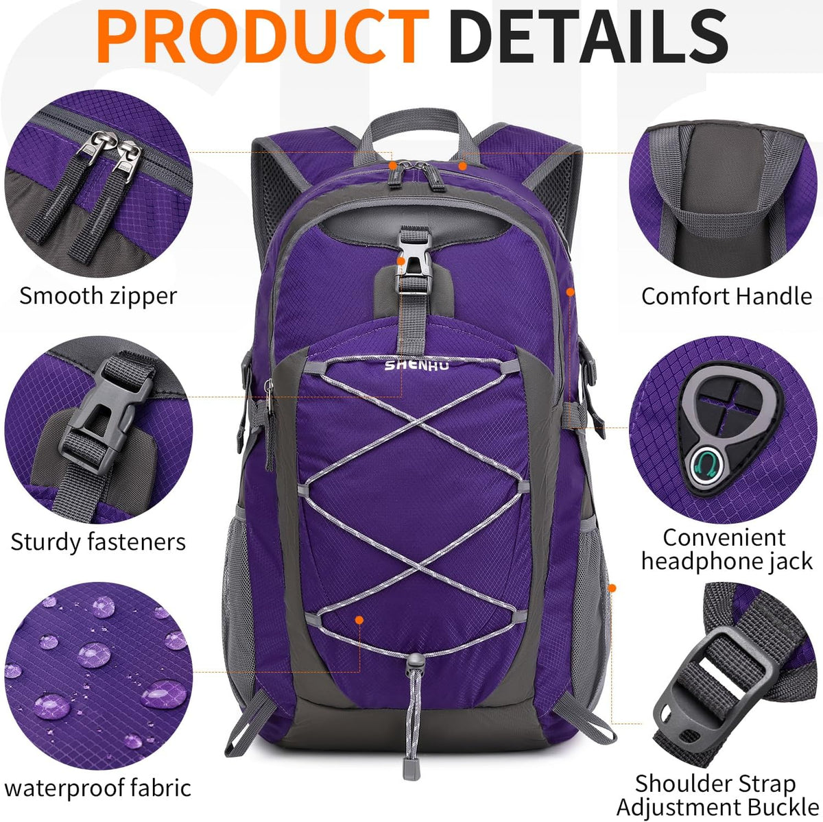 40L Hiking Backpack Lightweight Daypack Waterproof Travel Camping Backpack for Men Women Sport Packable