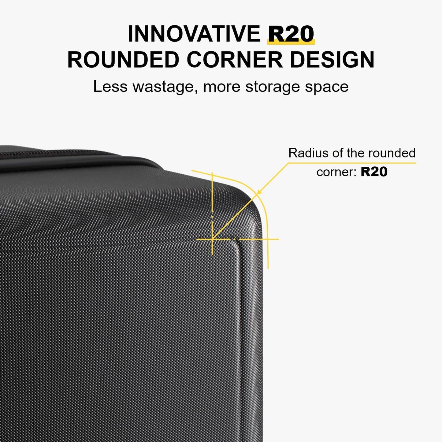 LEVEL8 Luggage Sets 3 Piece, 20 Inch Carry on, 24&28 Checked Hardshell Suitcases Set, Lightweight Luminous Textured Large Luggages with Spinner Wheels Tsa Lock, 3-Piece Set (20/24/28), Black