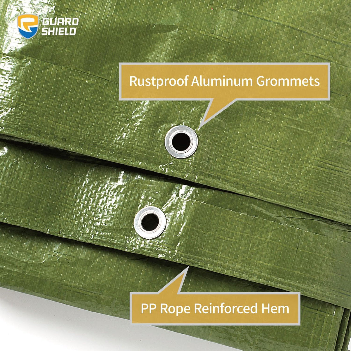 GUARD SHIELD Tarp Green 16x20 Feet Multi Purpose Waterproof Poly Tarp Cover 4mil (2-Pack)