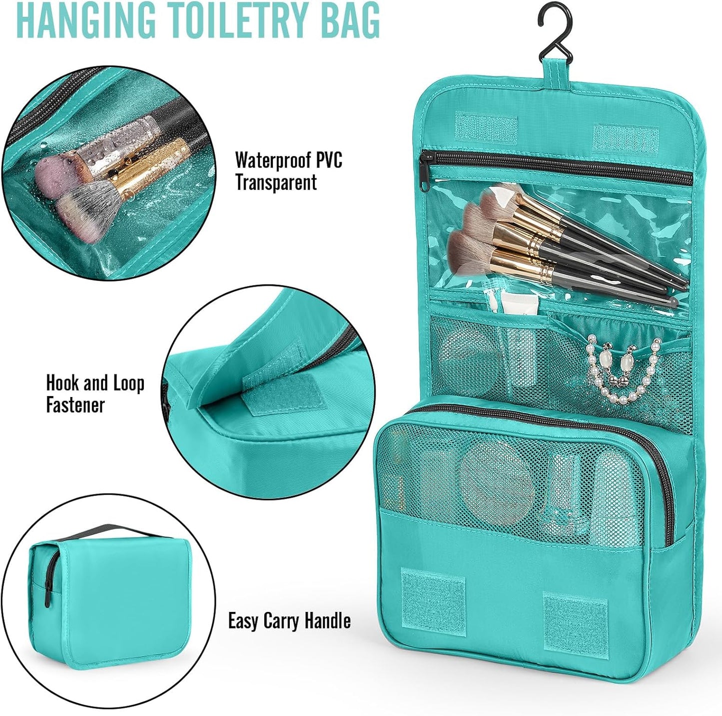 Veken 8 Set Packing Cubes for Kids & Toddler, Airplane Travel Essentials, Beach Vacation & Road Trip Suitcase Organizer Bags Set for Luggage, with Hanging Toiletry & Shoe Bag