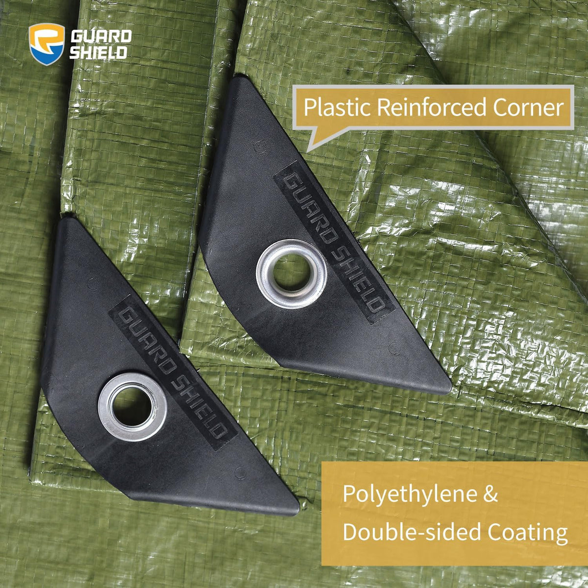 GUARD SHIELD Tarp Green 16x20 Feet Multi Purpose Waterproof Poly Tarp Cover 4mil (2-Pack)