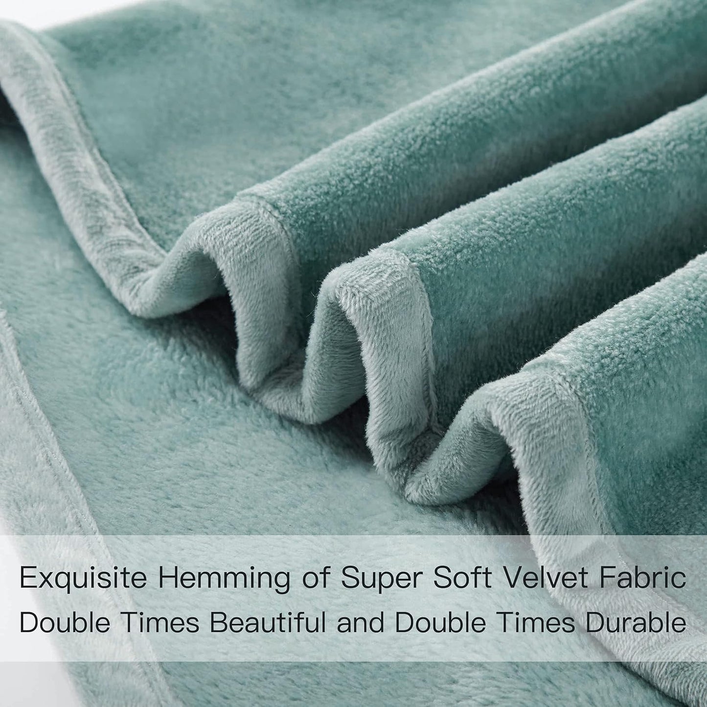 Surii Home Luxury Microfiber Flannel Blanket, Super Soft, Warm, Cozy, Fluffy, and Breathable, Perfect Throws for Bed, Couch, Sofa, for All Season Use. 350GSM Travel Size 50x60 Inches(Turquoise Blue)