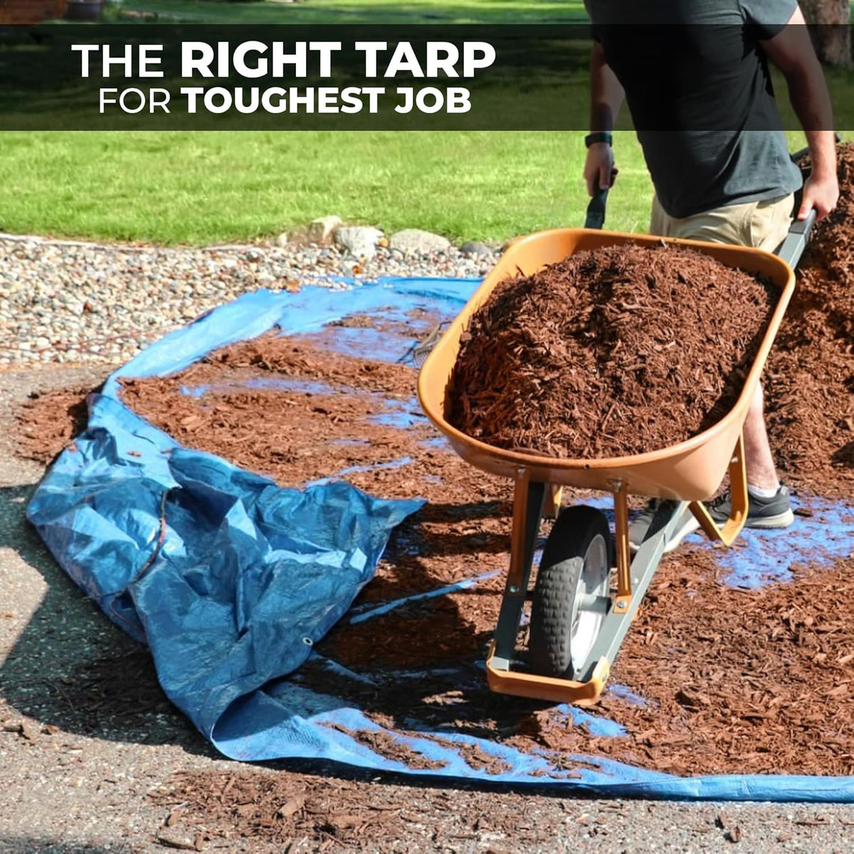 Tarps Heavy Duty Waterproof 20x30-12 mil Thick Camping Tent - Blue Tarp 20x30 UV Resistant, Rip & Tear Proof with Metal Grommets – Multipurpose Use for Camping, Tent, Boat, RV, Car, & Pool Cover
