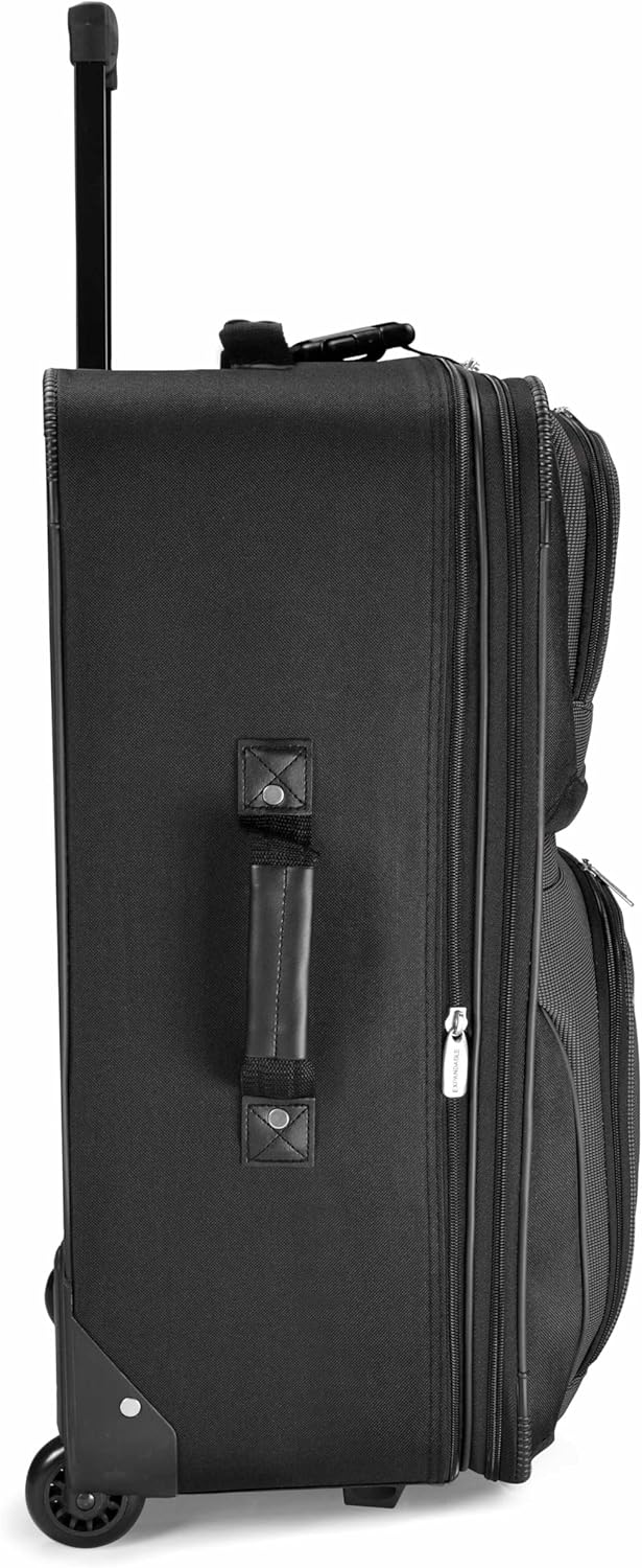 Travel Select Amsterdam 8-Piece Softside Expandable Luggage Set, Lightweight 2-Wheel Suitcases with Packing Cubes & Travel Tote, Durable Polyester Construction, Gray