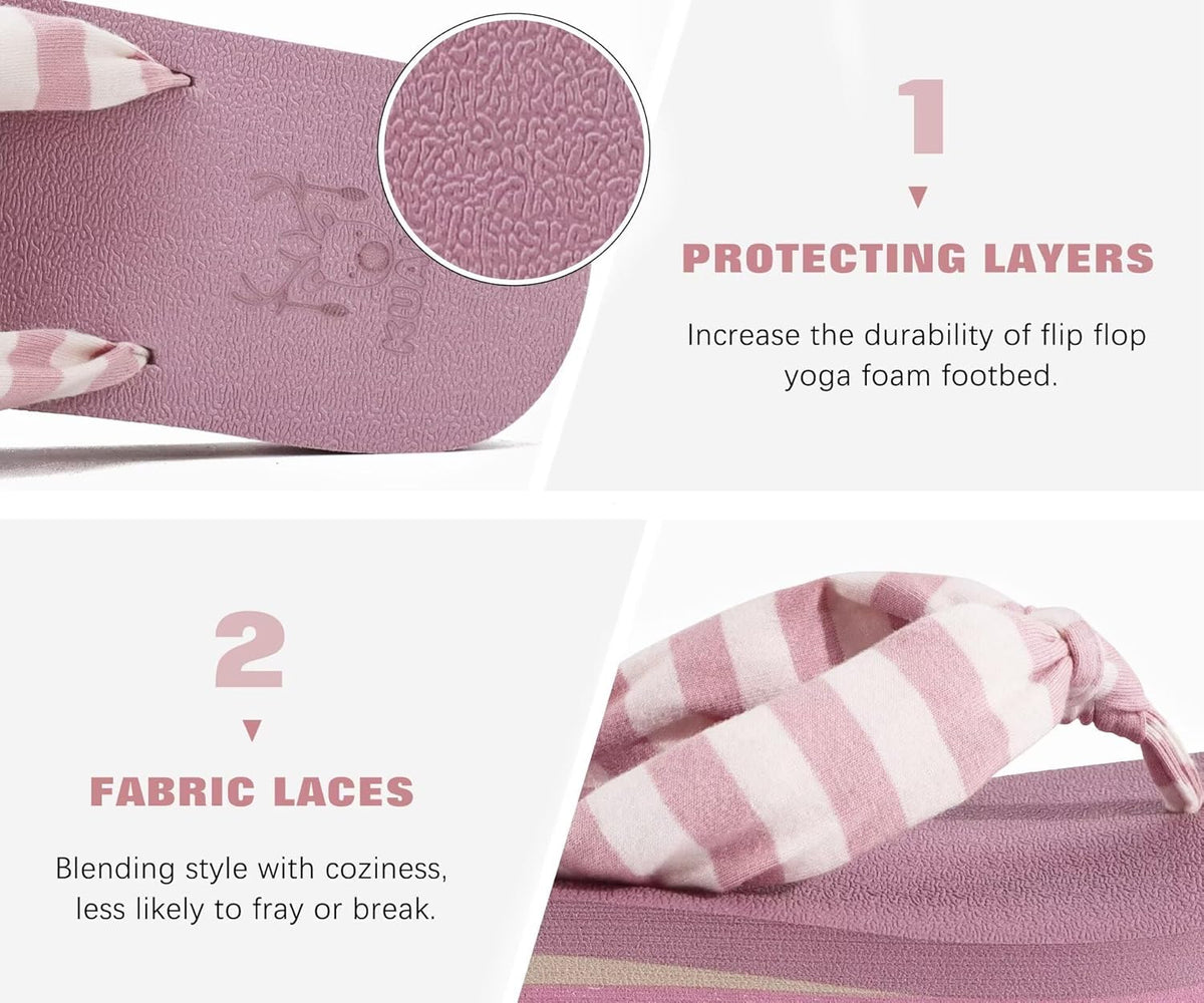 KuaiLu Flip Flops for Women with Arch Support Yoga Mat Comfortable Summer Beach Walking Thong Cushion Sandals Slip On Indoor Outdoor
