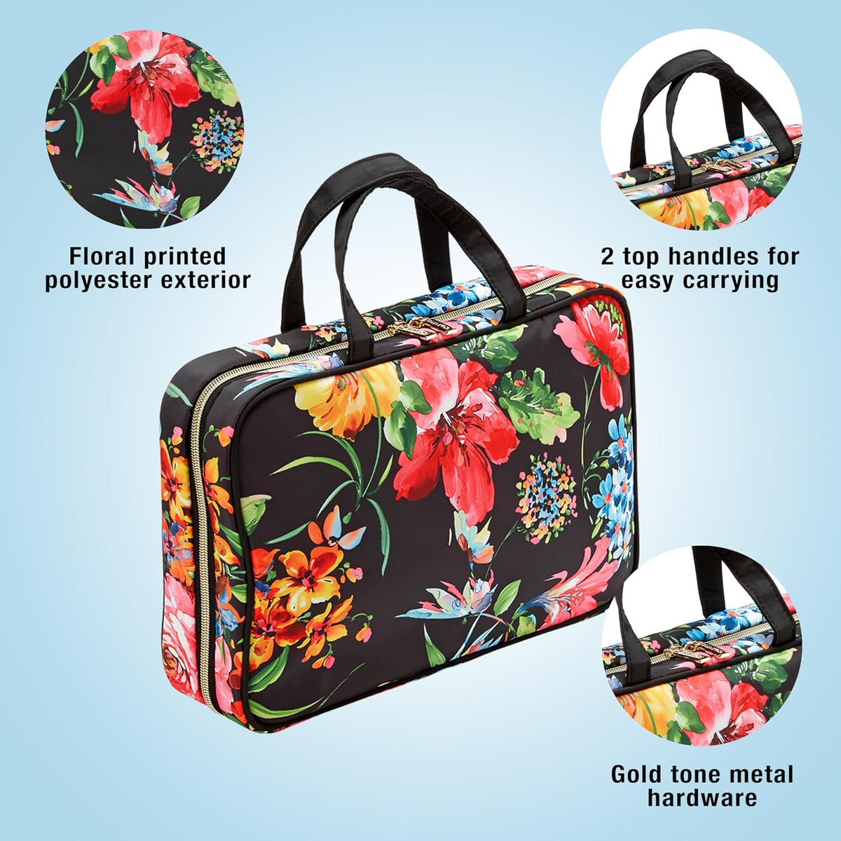 Conair Travel Toiletry Bag - Makeup Bag - Cosmetic Bag -Travel Makeup Bag