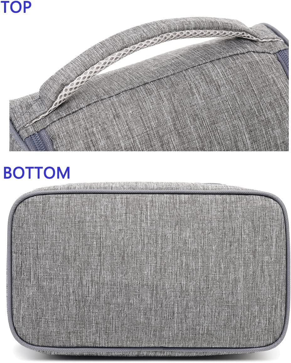 FlowFly Double Decker Cooler Insulated Lunch Bag Large Tote for Boys, Girls, Men, Women, With Adjustable Strap (Grey)