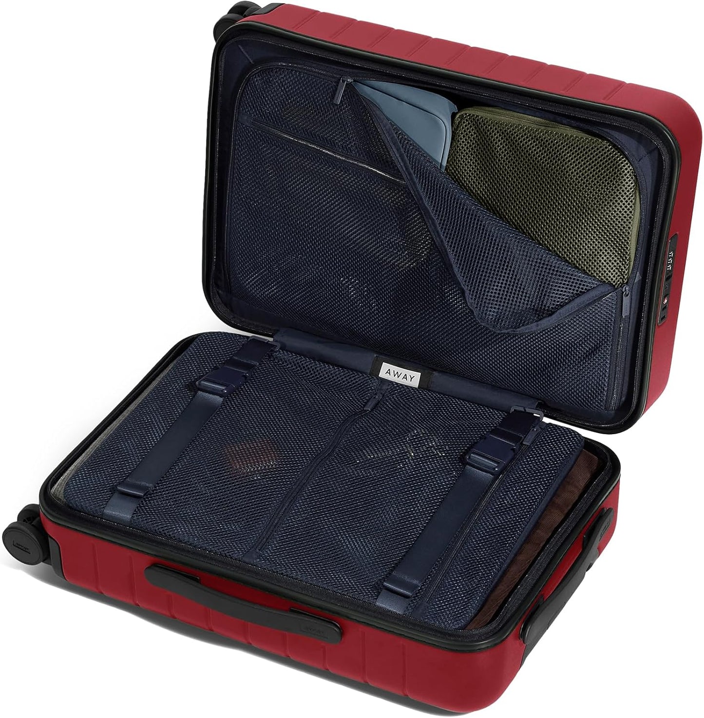 Away Carry-On Luggage, Lightweight Hardside Suitcase with Spinner Wheels, 22 Inch Airline Approved, TSA Lock, Tango Red