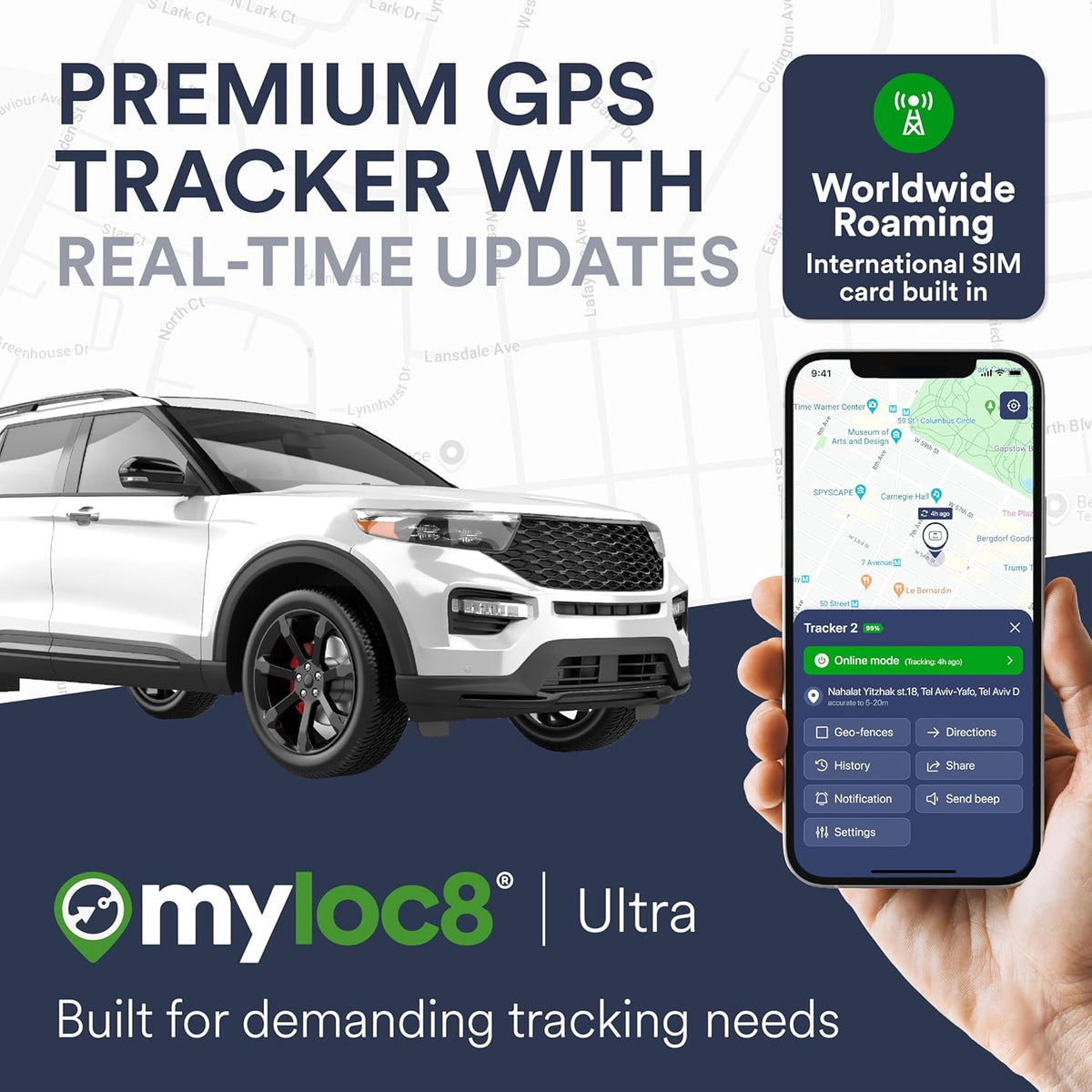 Ultra GPS Tracker for Vehicles – Rugged, Waterproof, Hidden GPS Car Tracker Device for Vehicles, Trucks - 4G LTE, Real-Time Updates, 9 Months Battery Life - (Subscription Required)