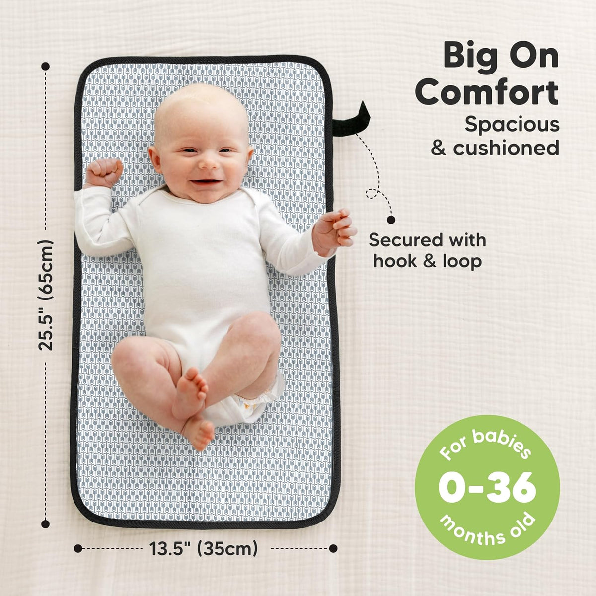 KeaBabies Portable Diaper Changing Pad, Easy Wipe Clean - Foldable Waterproof Baby Changing Mat for Diaper Bag, Compact, Lightweight, 25x13 Baby Changer Travel Essential,Machine Washable(Pets & Paws)