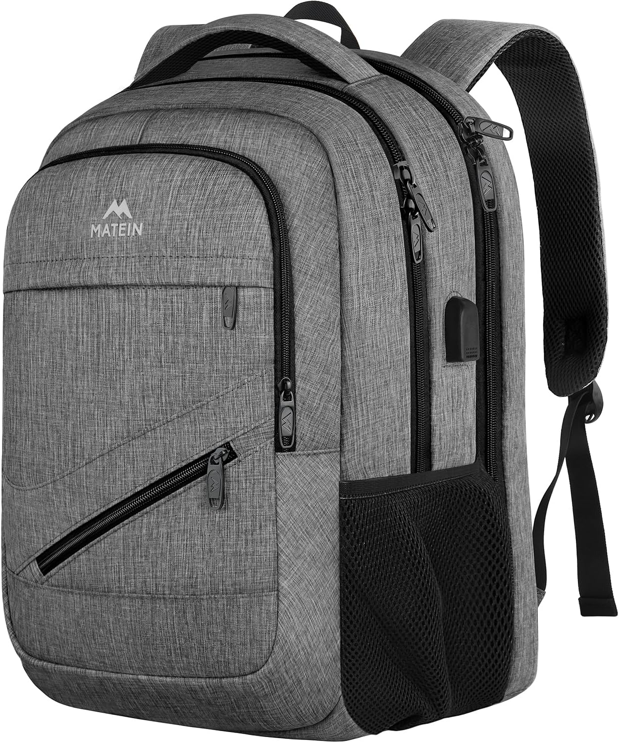MATEIN 18 Inch Laptop Bookbag, 50 L Extra Large School Laptop Backpack with Luggage Strap and TSA Laptop Compartment for Men Women, Waterproof Carry On Computer Bag for Students Teachers, Grey
