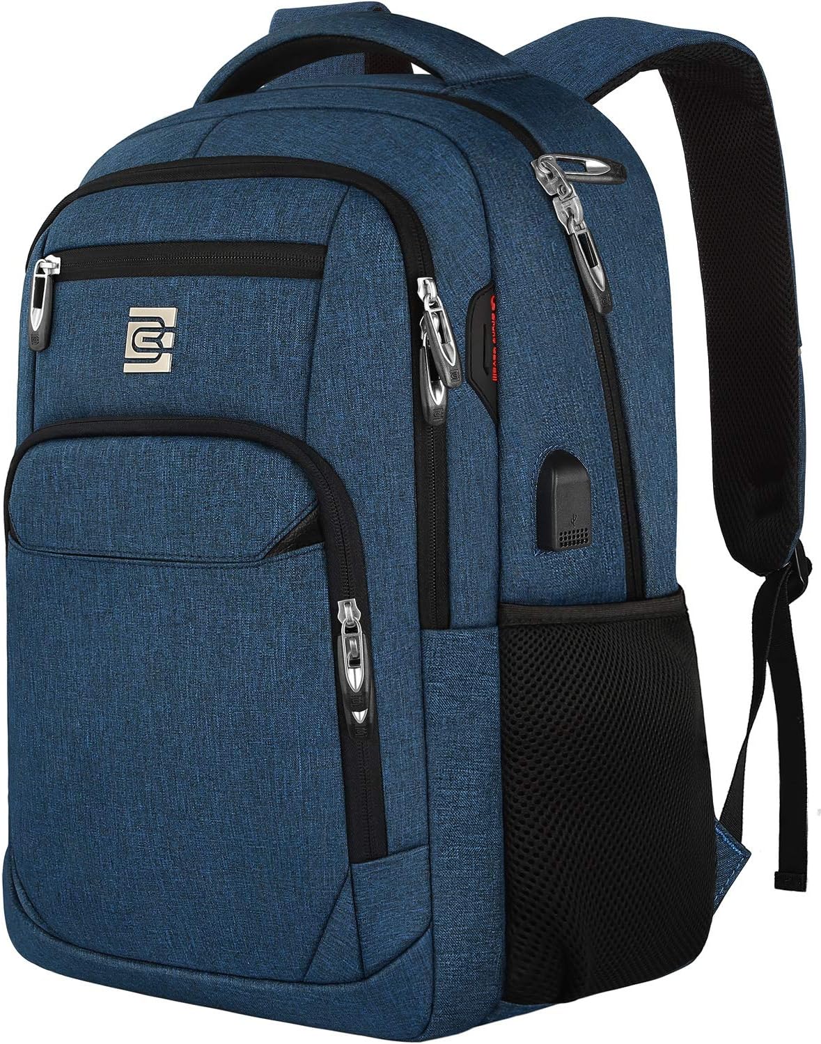 17 Inch Laptop Backpack, Business Anti Theft Slim Durable Laptops Backpack with USB Charging Port, Water Resistant College Computer Bag Gifts for Men & Women Fits 15.6 Inch Notebook-Blue