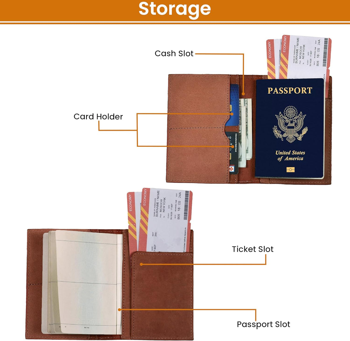 LEATHER VILLAGE Leather Passport Holder Cover – Travel Wallet with Card Slots, Vintage Passport Case for Men & Women – Cute Organizer for Travel Accessories & Documents - Fuchsia
