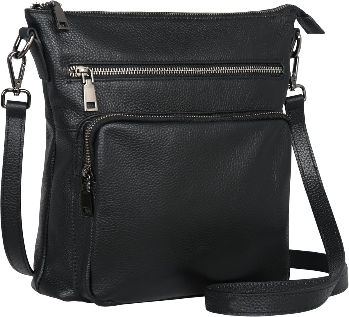 HESHE Crossbody Bags for Women Leather Handbags Designer Shoulder Purse with Pockets Satchel Purse Travel Bag