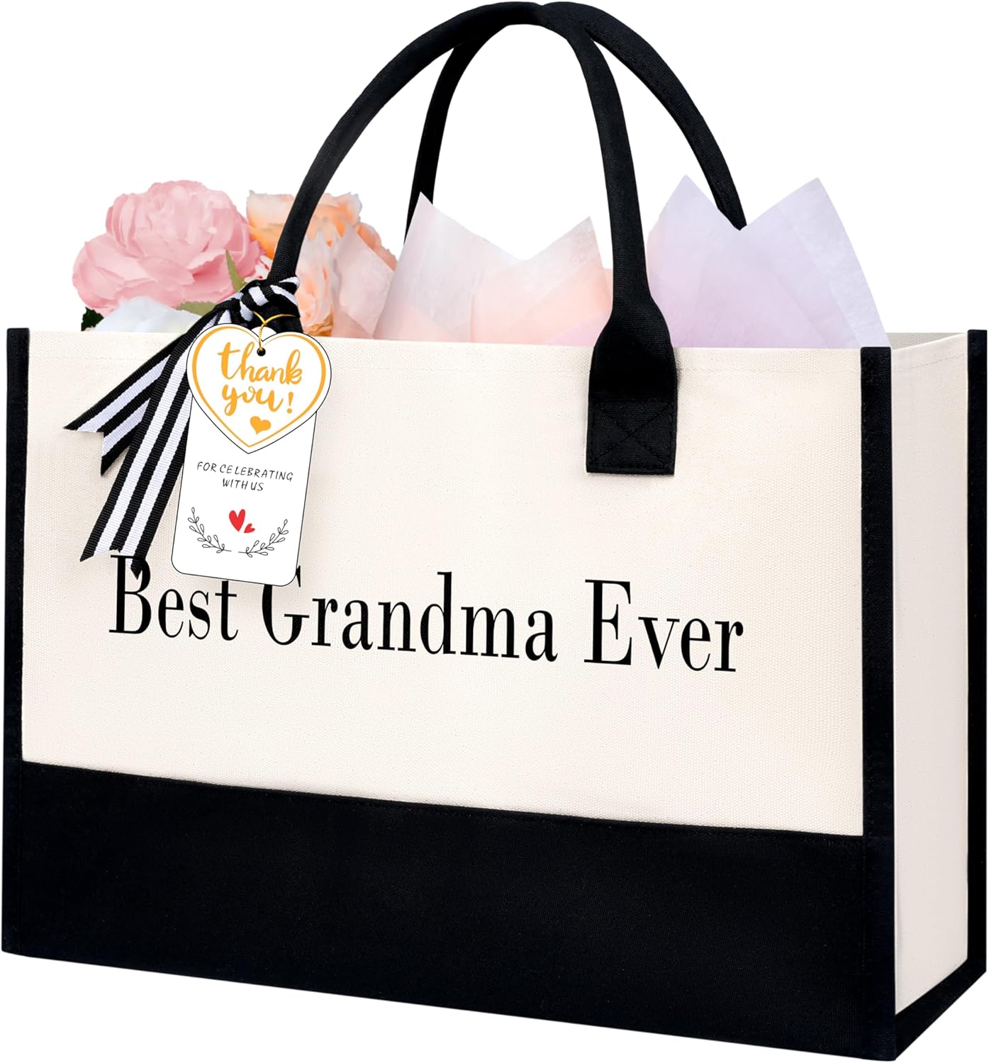 BAGAIL Initial Tote Bag, Personalized Birthday Gifts for Women, Teacher, Friends, Mom, Wedding, Monogrammed Beach Bag