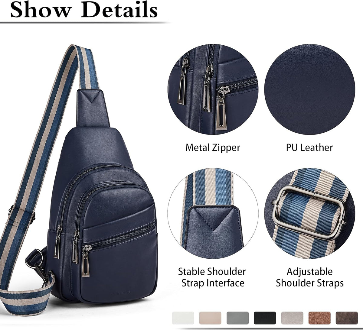 Sling Bag Crossbody Bags for Women Small Cross Body Bag Fanny Packs Chest Sling Purse for Daily Travel Leisure Sport