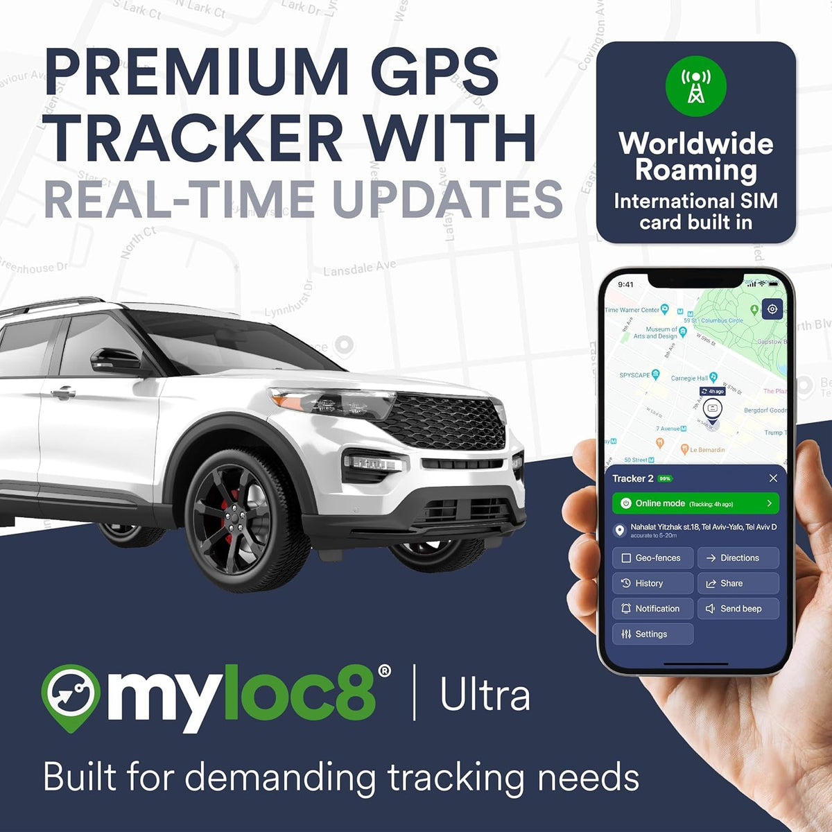 Ultra GPS Tracker for Vehicles – Rugged Waterproof GPS Locator for Cars, Trucks, Hidden Tracking Device, 4G LTE, Real-Time Updates, Long Battery Life (12-Mo Subscription Included)