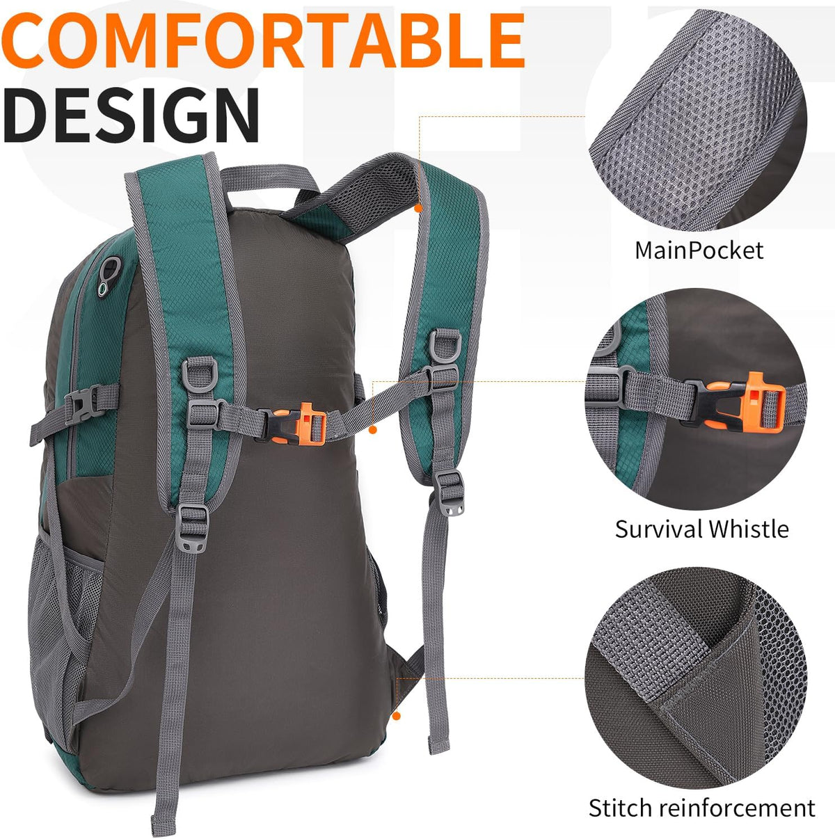40L Hiking Backpack Lightweight Daypack Waterproof Travel Camping Backpack for Men Women Sport Packable