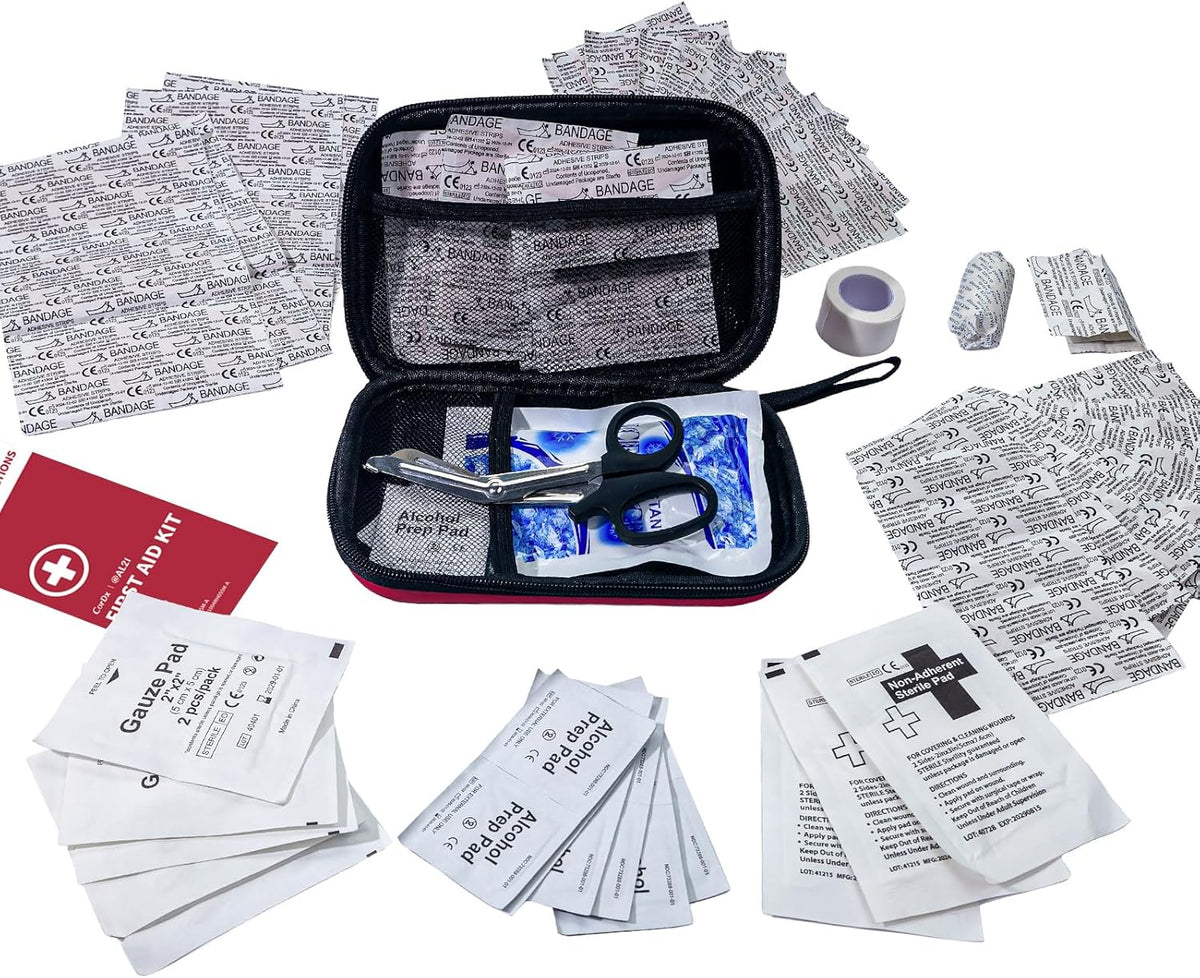 All-Purpose First Aid Kit 184 Pieces, Emergency Kit for Home, Travel, Car, Business, Worksite and Office, Portable Emergency Supplies for Minor Cuts, Scraps, Sprains & Burns
